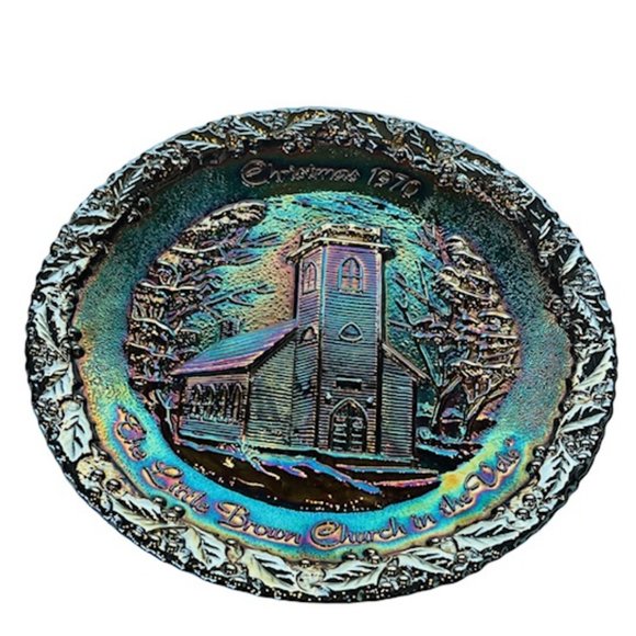 Fenton Art Fenton Art Carnival Glass Collectors Plate Christmas 97